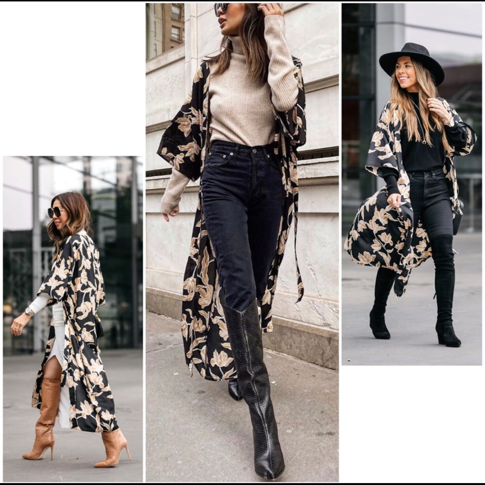 Maison Du Soir Floral Robe/Kimono Size Small/Medi… - image 1